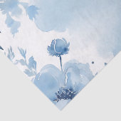 Papier Mousseline Aquarelle botanique moderne bleu doux (Détail)