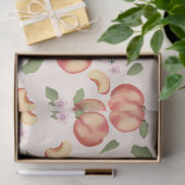 Papier Mousseline Aquarelle botanique Pêches et fleurs (Cadeau)