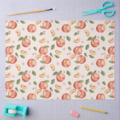 Papier Mousseline Aquarelle botanique Pêches et fleurs (Artisanat)