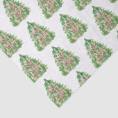 Papier Mousseline Aquarelle Bourgogne et arbre de Noël vert (Détail)