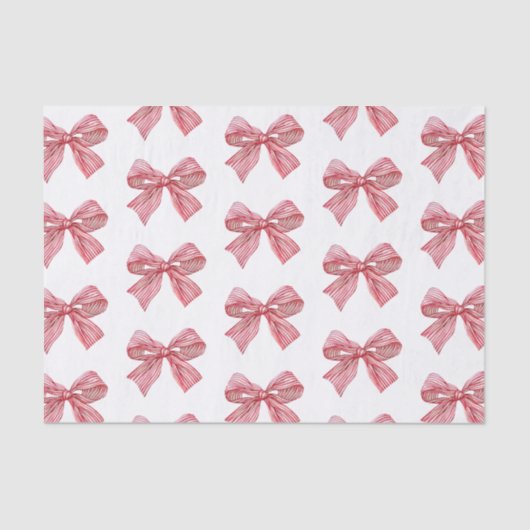 Papier Mousseline Aquarelle Bow rayé rouge et blanc (Recto)