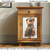 Papier Mousseline Aquarelle Brown Bear Cub Explorer CE1 Découpage