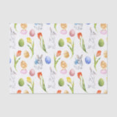 Papier Mousseline Aquarelle Bunny de Pâques Tulip de printemps (Recto)