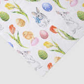 Papier Mousseline Aquarelle Bunny de Pâques Tulip de printemps (Détail)