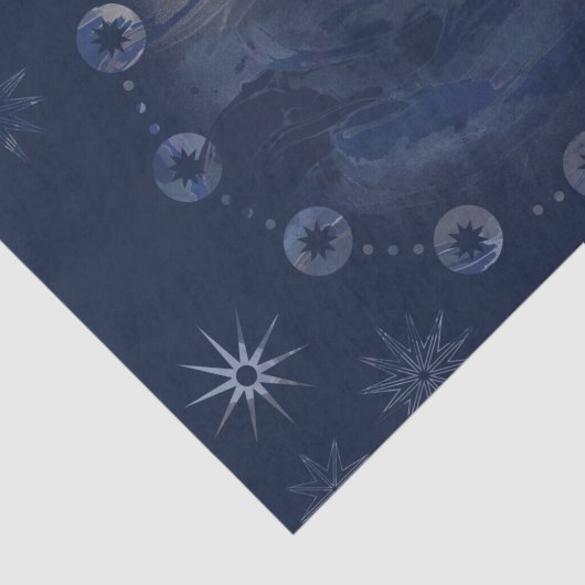 Papier Mousseline Aquarelle céleste bleu foncé Ciel (Détail)