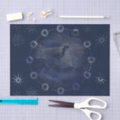 Papier Mousseline Aquarelle céleste bleu foncé Ciel (Artisanat)