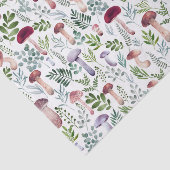 Papier Mousseline Aquarelle champignons sauvages et Motif Feuille (Détail)