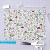 Papier Mousseline Aquarelle champignons sauvages et Motif Feuille (Artisanat)