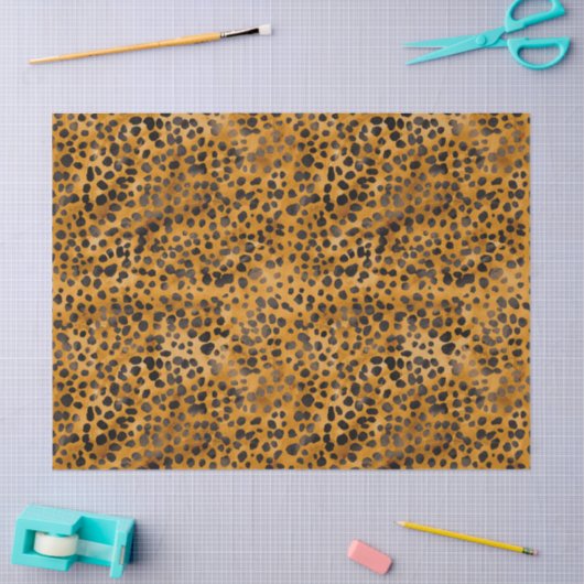 Papier Mousseline Aquarelle Cheetah Print (Artisanat)