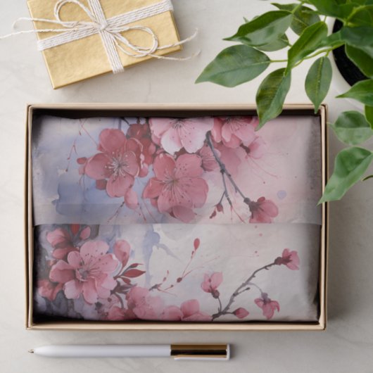 Papier Mousseline Aquarelle Cherry Blossom (Cadeau)