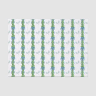 Papier Mousseline Aquarelle Chinoiserie Bow Garland Noël