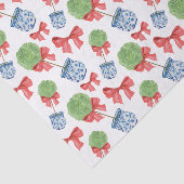 Papier Mousseline Aquarelle Chinoiserie Bow rouge Topio (Détail)