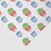 Papier Mousseline Aquarelle Chinoiserie Bow rouge Topio (Détail)