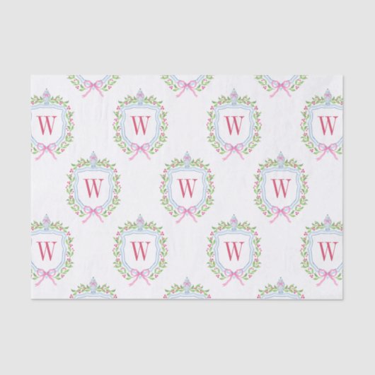 Papier Mousseline Aquarelle Chinoiserie Ginger Jars Monogram Crest (Recto)