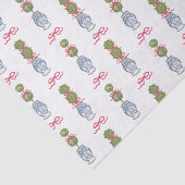 Papier Mousseline Aquarelle Chinoiserie Noël Bow rouge Topio (Détail)