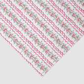 Papier Mousseline Aquarelle Chinoiserie Noël Rouge Bow Mistletoe (Détail)