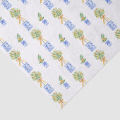 Papier Mousseline Aquarelle Chinoiserie Orange Tree Topiary (Détail)