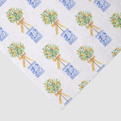 Papier Mousseline Aquarelle Chinoiserie Orange Tree Topiary (Détail)