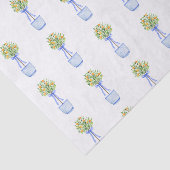 Papier Mousseline Aquarelle Chinoiserie Orange Tree Topiary (Détail)