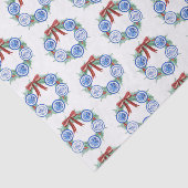 Papier Mousseline Aquarelle Chinoiserie Plaques Wreath Noël (Détail)