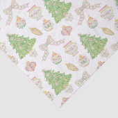 Papier Mousseline Aquarelle Chinoiserie rose Baubles Arbre de Noël (Détail)