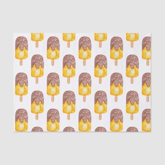 Papier Mousseline Aquarelle Chocolat Fudge Popsicle (Recto)