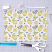 Papier Mousseline Aquarelle Citron et Fruit aux bleuets avec Feuille (Artisanat)