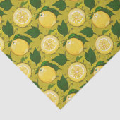 Papier Mousseline Aquarelle Citron feuille Motif jaune (Détail)