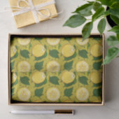 Papier Mousseline Aquarelle Citron feuille Motif jaune (Cadeau)