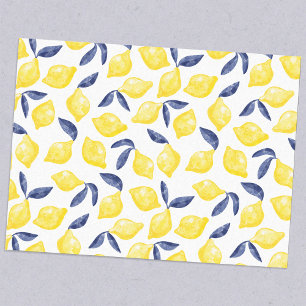 Papier Mousseline Aquarelle Citron Motif