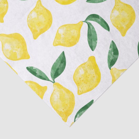 Papier Mousseline Aquarelle Citron Motif (Détail)