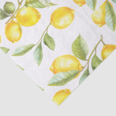 Papier Mousseline Aquarelle Citrons Motif Citrus frais (Détail)