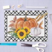 Papier Mousseline Aquarelle Citrouille d'automne Fleurs de soleil Th (Artisanat)