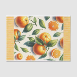 Papier Mousseline Aquarelle Citrus Orange Feuille Mariage