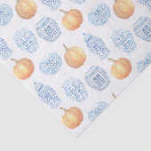 Papier Mousseline Aquarelle classique Citrouille Bleu Blanc Ginger J (Détail)