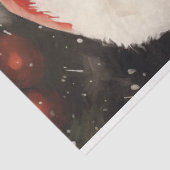 Papier Mousseline Aquarelle classique Père Noël souriant casquette r (Détail)