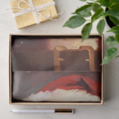 Papier Mousseline Aquarelle classique Père Noël souriant casquette r (Cadeau)