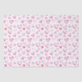 Papier Mousseline Aquarelle Coeurs roses Saint-Valentin (Recto)