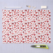 Papier Mousseline Aquarelle Coeurs rouges Saint Valentin (Artisanat)