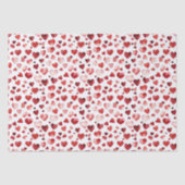 Papier Mousseline Aquarelle Coeurs rouges Saint Valentin (Recto)