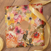 Papier Mousseline Aquarelle Collage floral d'automne