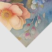 Papier Mousseline Aquarelle colorée Découpage florale (Détail)