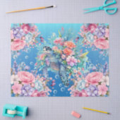 Papier Mousseline Aquarelle colorée Floral Sea Turtle Decoupage (Artisanat)