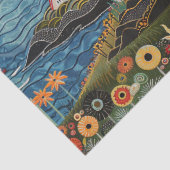 Papier Mousseline Aquarelle colorée Folk Art Maisons lumineuses (Détail)