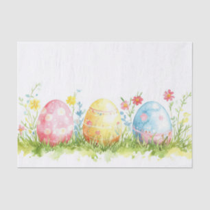 Papier Mousseline Aquarelle colorée OEufs de Pâques