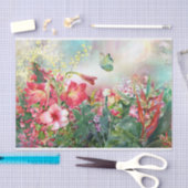 Papier Mousseline Aquarelle colorée vive Fleurs du jardin (Artisanat)