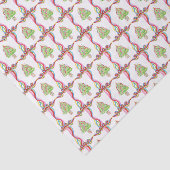 Papier Mousseline Aquarelle Confetti Arbres de Noël & Ruban (Détail)