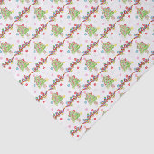 Papier Mousseline Aquarelle Confetti Arbres de Noël & Ruban (Détail)