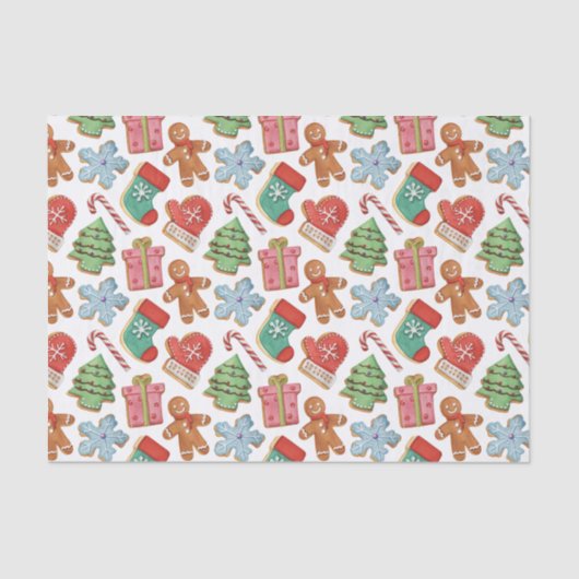 Papier Mousseline Aquarelle Cookies de Noël (Recto)