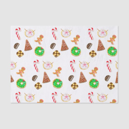 Papier Mousseline Aquarelle Cookies de Noël (Recto)